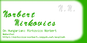 norbert mirkovics business card